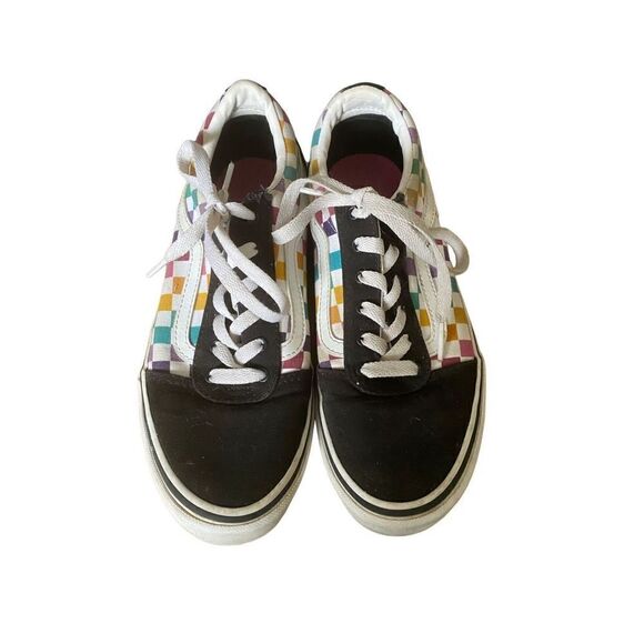 Vans off the wall old skool rainbow, checkered sneakers size 5 - Picture 2 of 7
